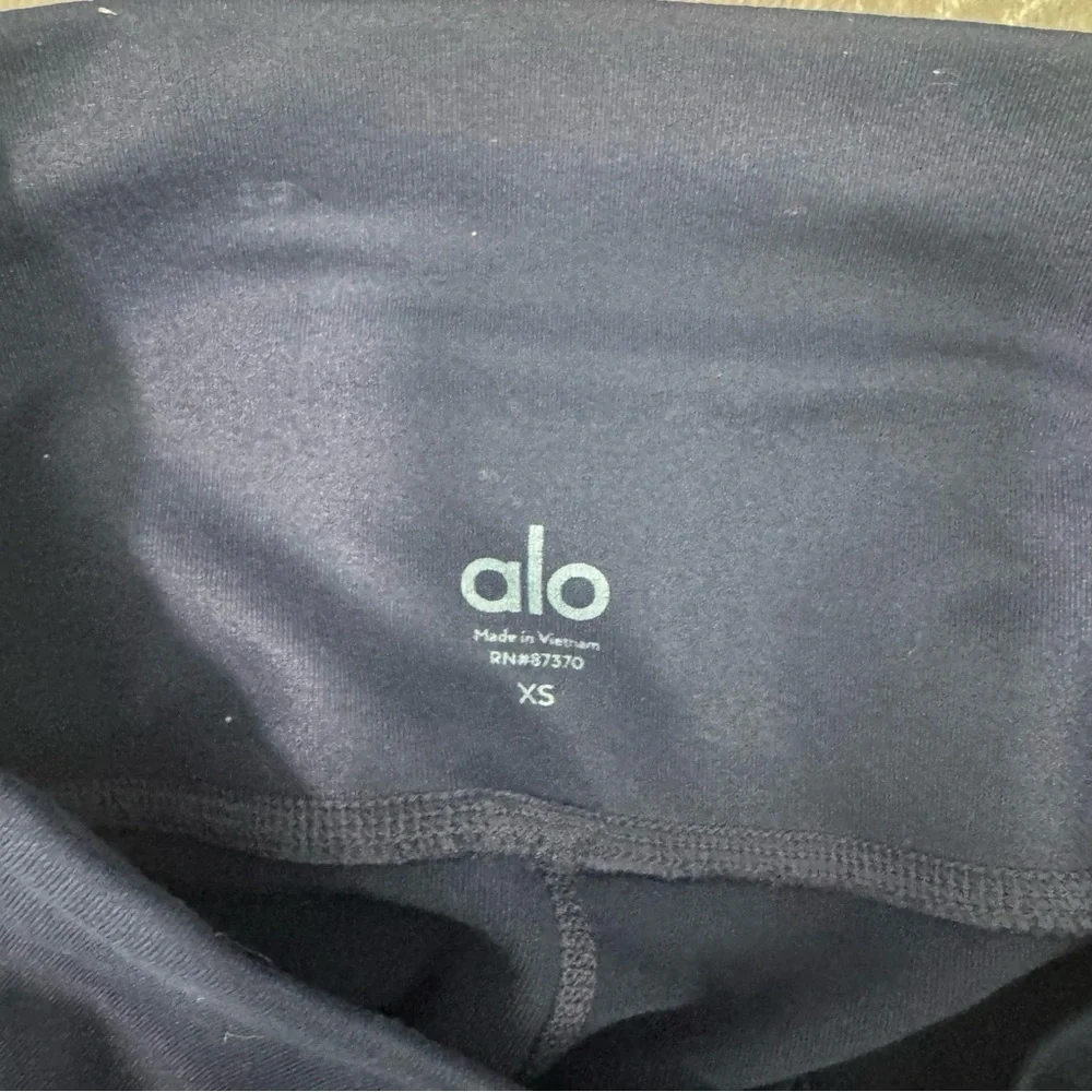 ALO Yoga Elevate Hi-Rise Leggings Navy Gray Mesh Colorblock Size XS GUC